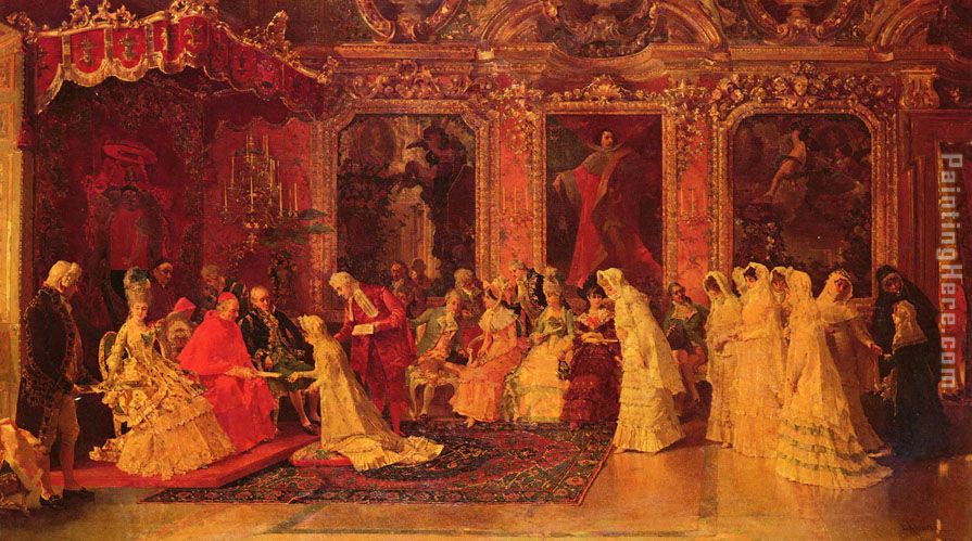 Princess Borghese Bestowing Dowries painting - Luis Alvarez Catala Princess Borghese Bestowing Dowries art painting
